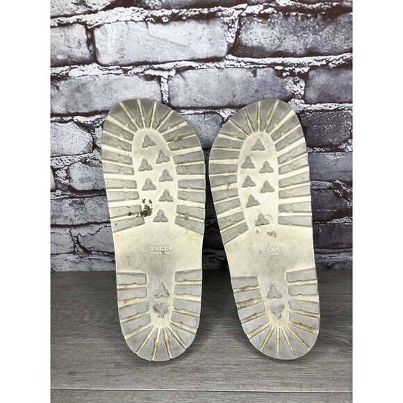 GUCCI Web White Rubber Logo Casual Slides Designer Sandals Men’s Sz 11M US/44EU - Picture 8 of 16